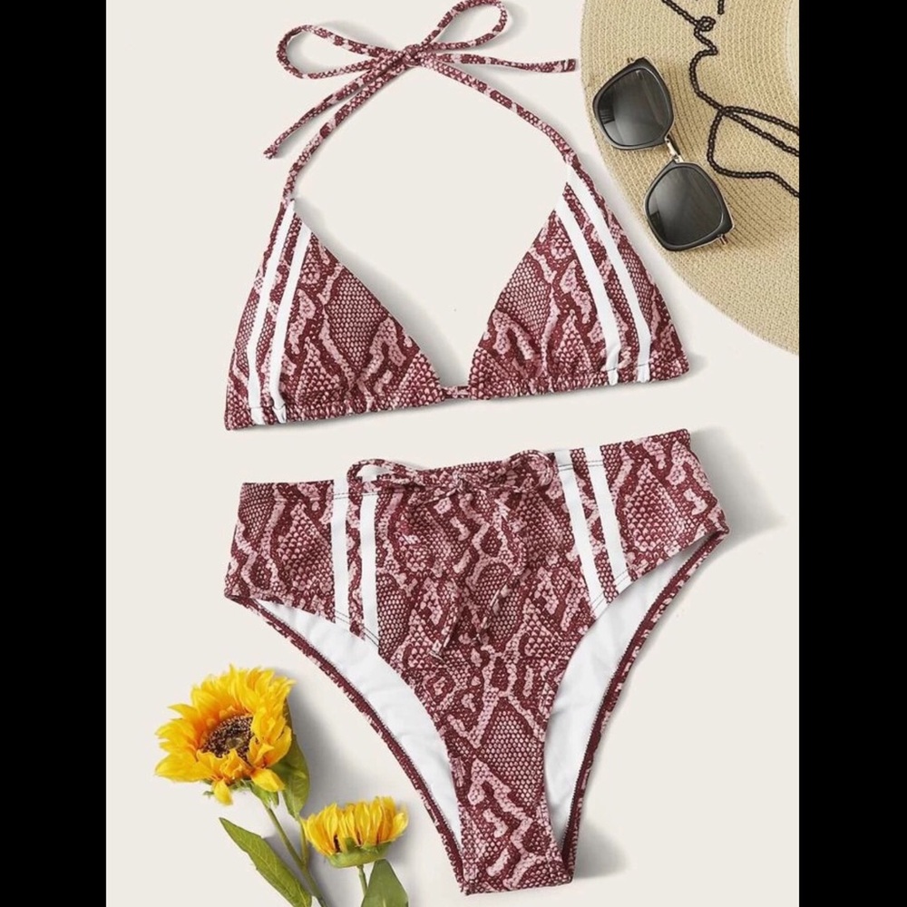 Pink, Snake Skin, Bikini Set - Picture 3 of 7
